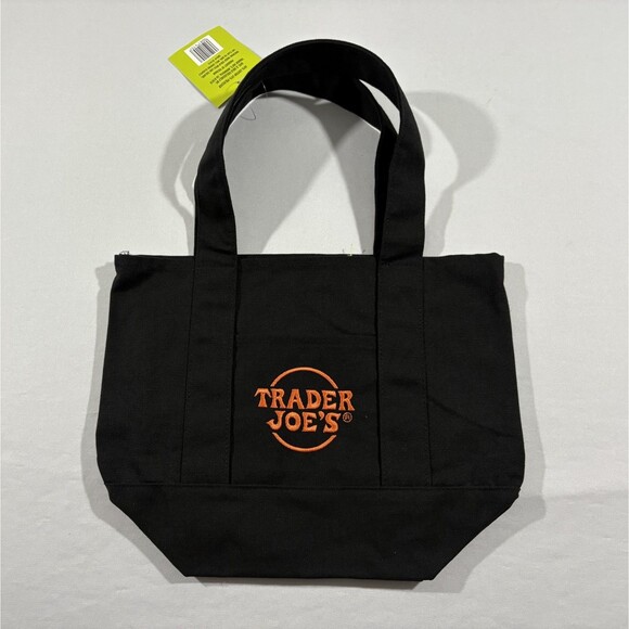 Trader Joe's Trick Treat Mini Canvas Tote Bag Orange Black Purple Multi Lot 4 - Picture 4 of 12